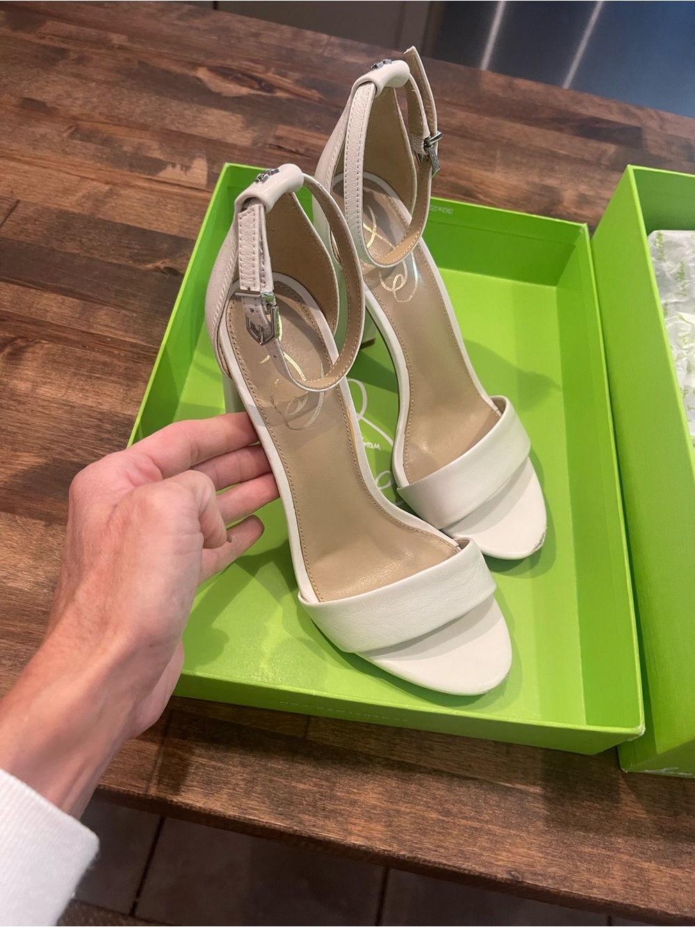 Women's Classic Ankle-Strap Open-Toe Heels in Cream